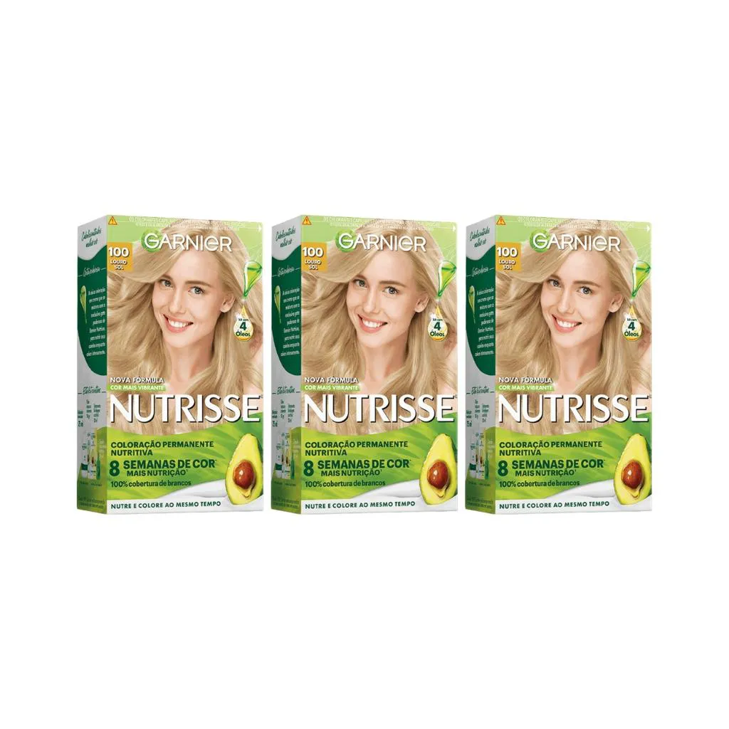 COLORAçAO NUTRISSE 100 LOURO CLARISSIMO-KIT C/3UN