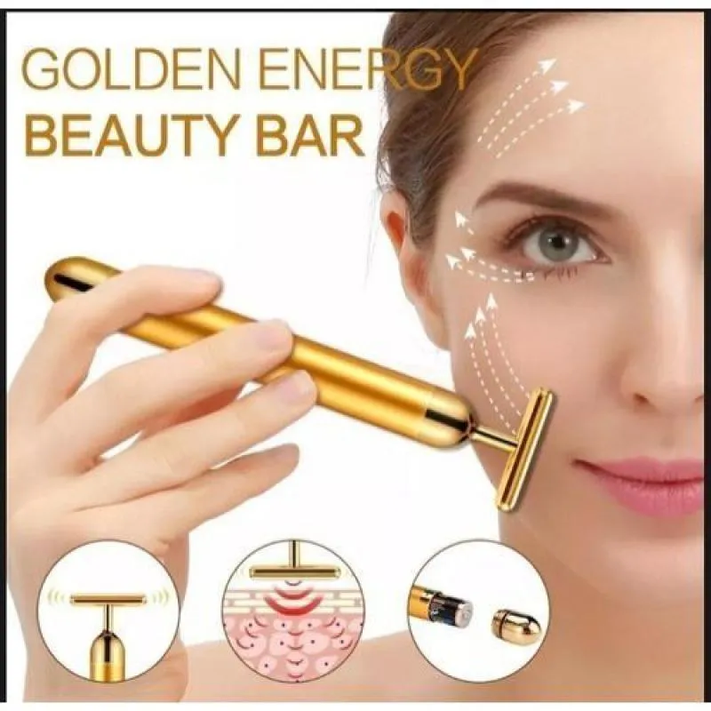 MASSAGEADOR FACIAL ELETRICO ENERGY BEAUTY BAR 24K GOLD