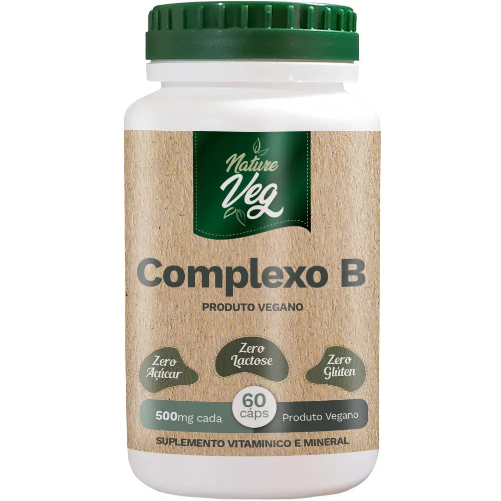 COMPLEXO B (PRODUTO VEGANO) 60 CáPSULAS 500MG