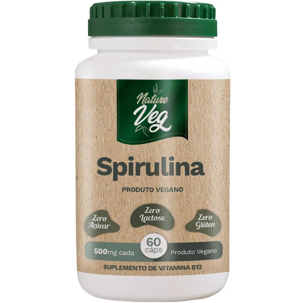 SPIRULINA (PRODUTO VEGANO) 60 CáPSULAS 500MG