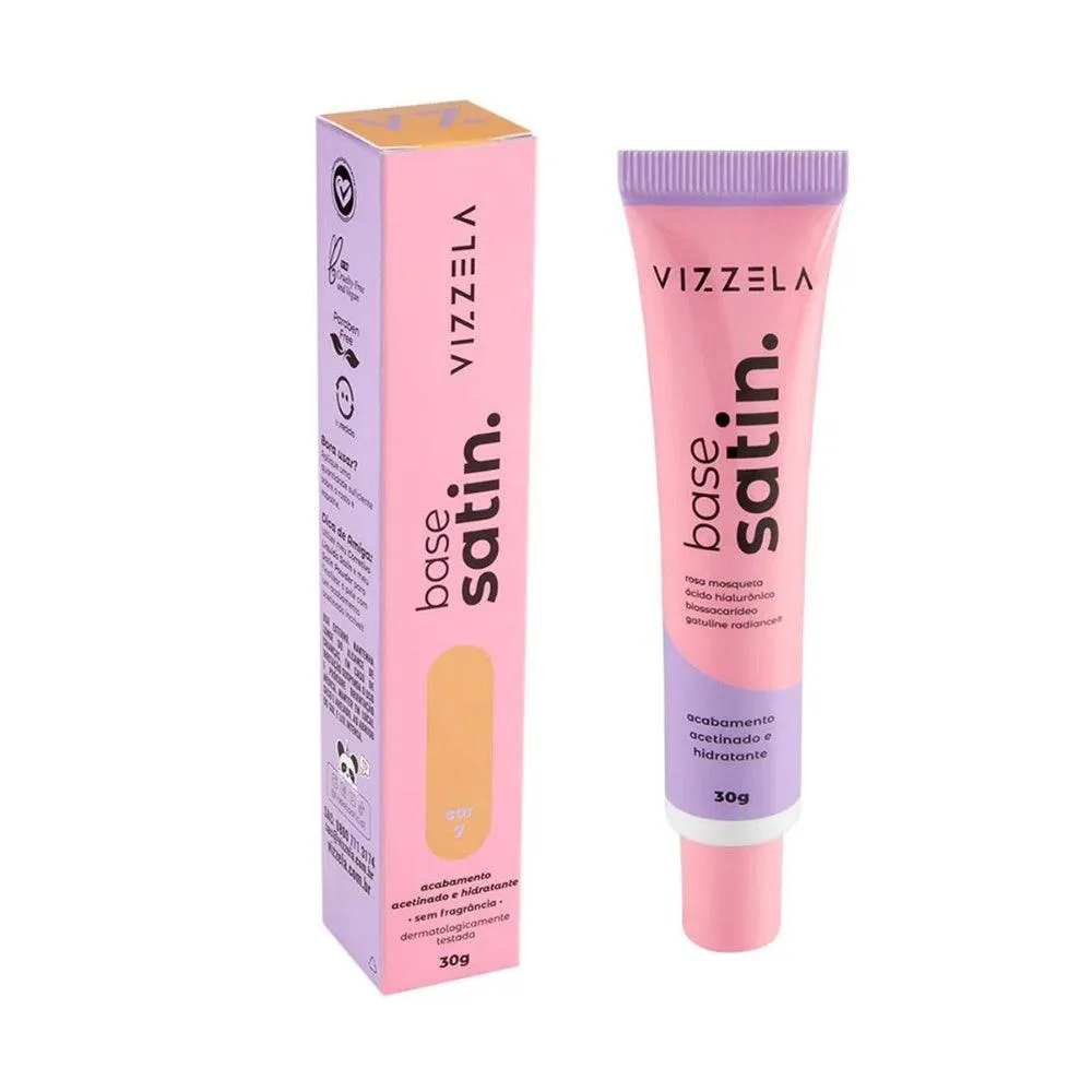 BASE FACIAL LíQUIDA VIZZELA SATIN COR 07 30GR
