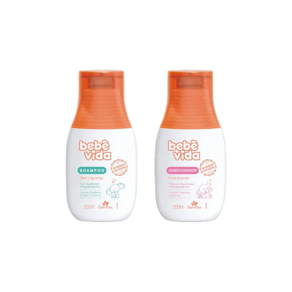 KIT DAVENE BEBê VIDA SHAMPOO 200ML + CONDICIONADOR 200ML