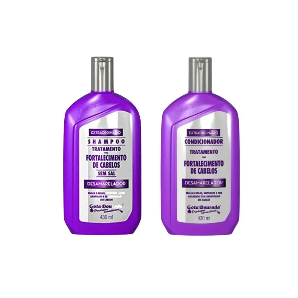 KIT SHAMPOO + CONDICIONADOR GOTA DOURADA  FORT DESAMARELADOR