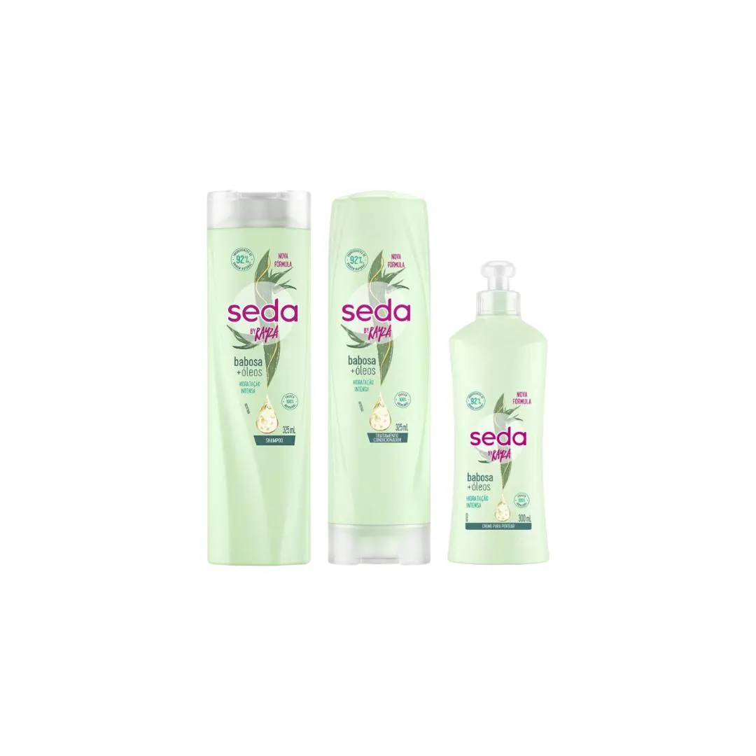KIT SHAMPOO SEDA 325ML + COND + PENTEAR BABOSA OLEOS