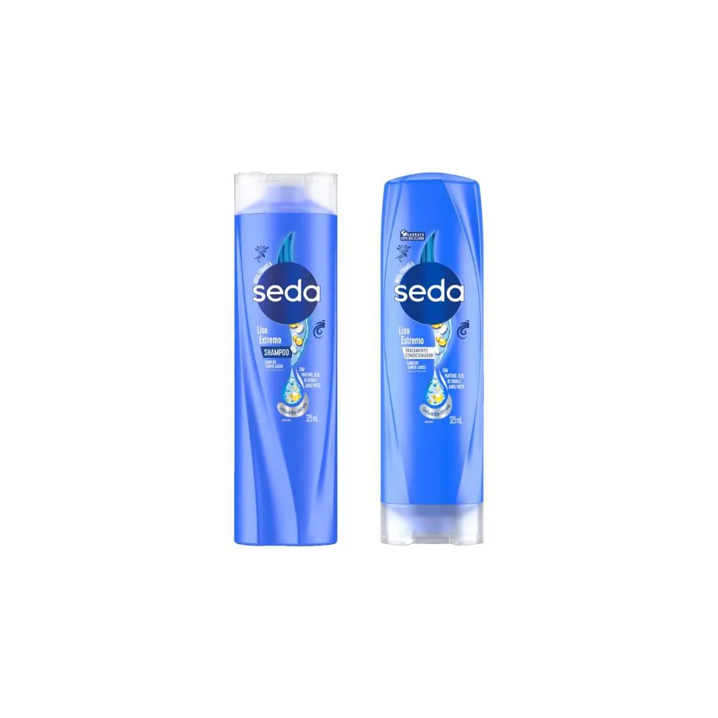 KIT SHAMPOO+CONDICIONADOR SEDA 325ML LISO EXTREMO