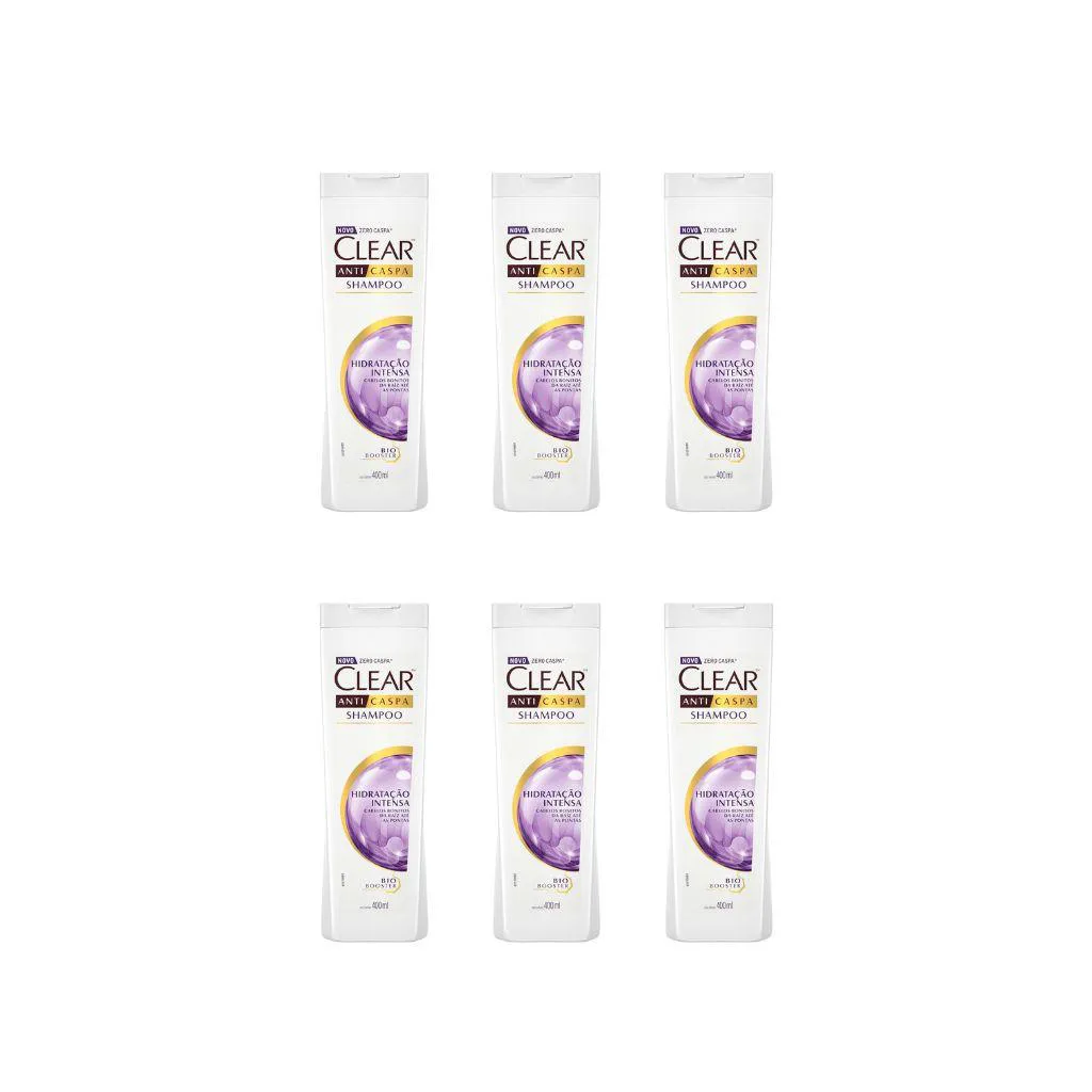 SHAMPOO CLEAR 400ML HIDRATANTE INTENSA-KIT C/6UN
