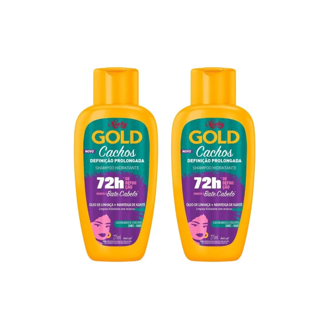 SHAMPOO NIELY GOLD 275ML CACHOS DEFINIçAO PROLONGADA- 2UN