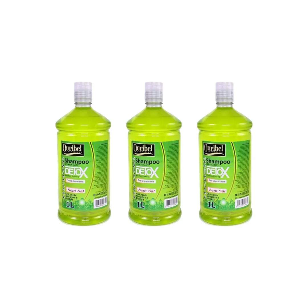 SHAMPOO OURIBEL 1000ML DETOX - KIT C/3UN