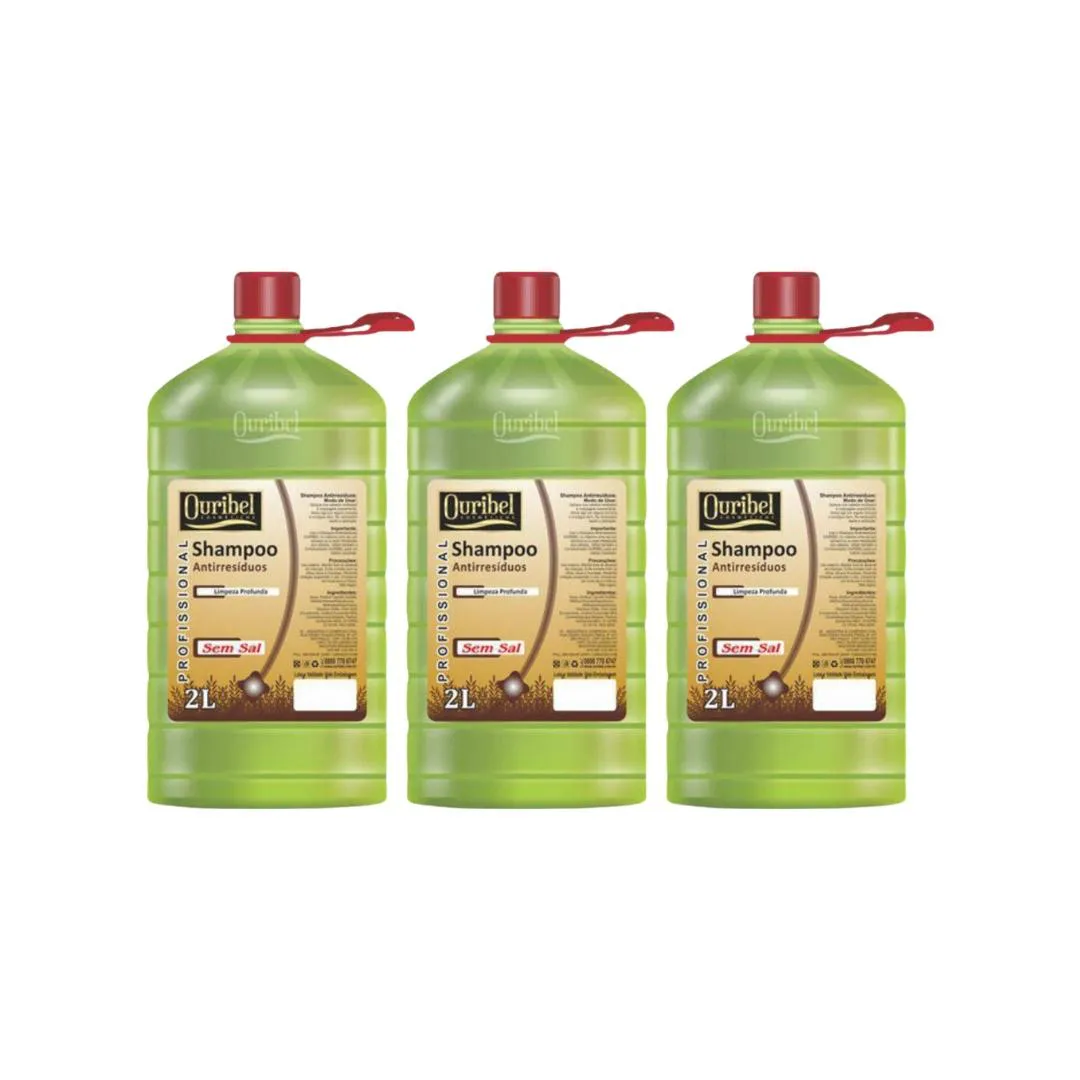 SHAMPOO OURIBEL 2000ML ANTIRESIDUOS - KIT C/3UN
