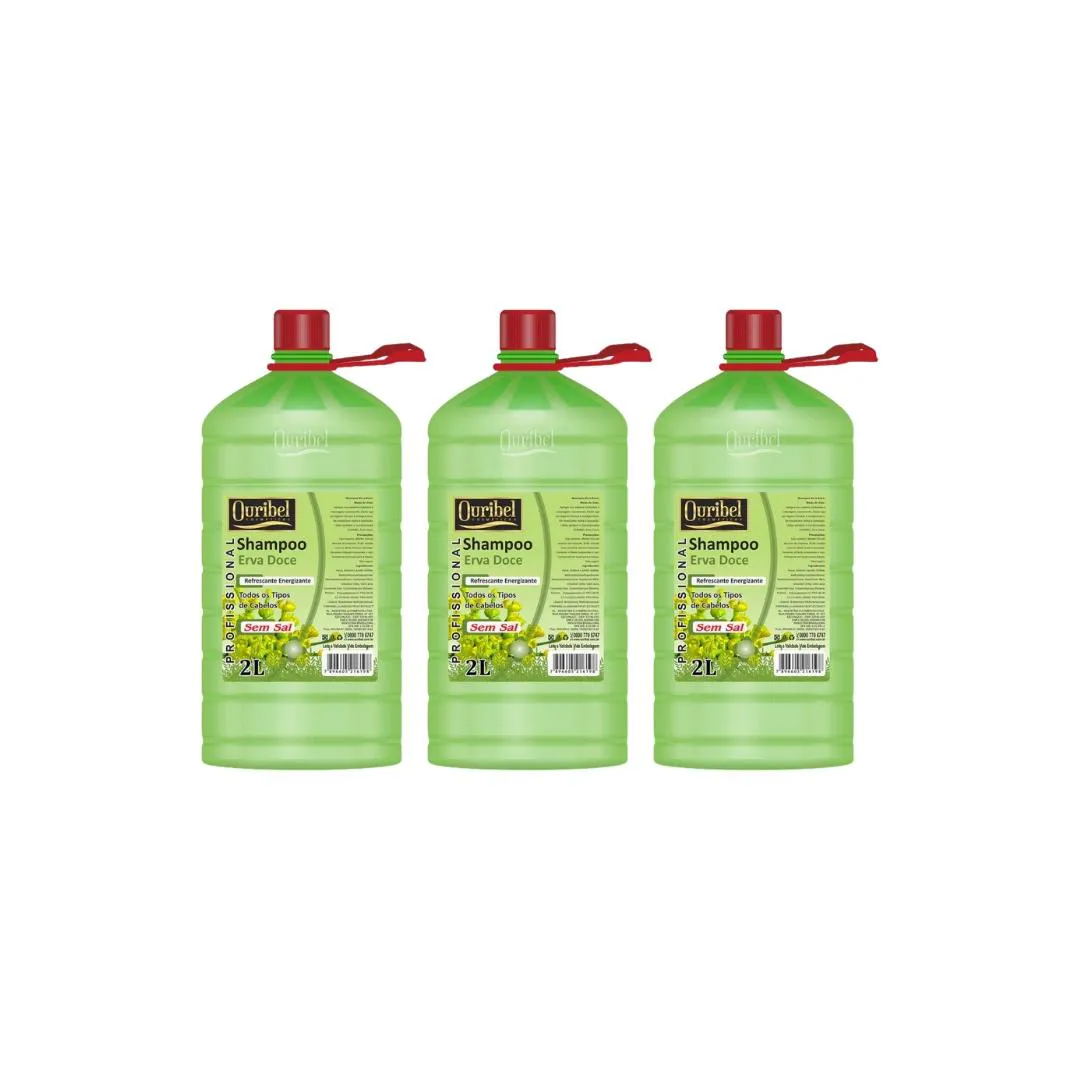 SHAMPOO OURIBEL 2000ML ERVA DOCE - KIT C/3UN