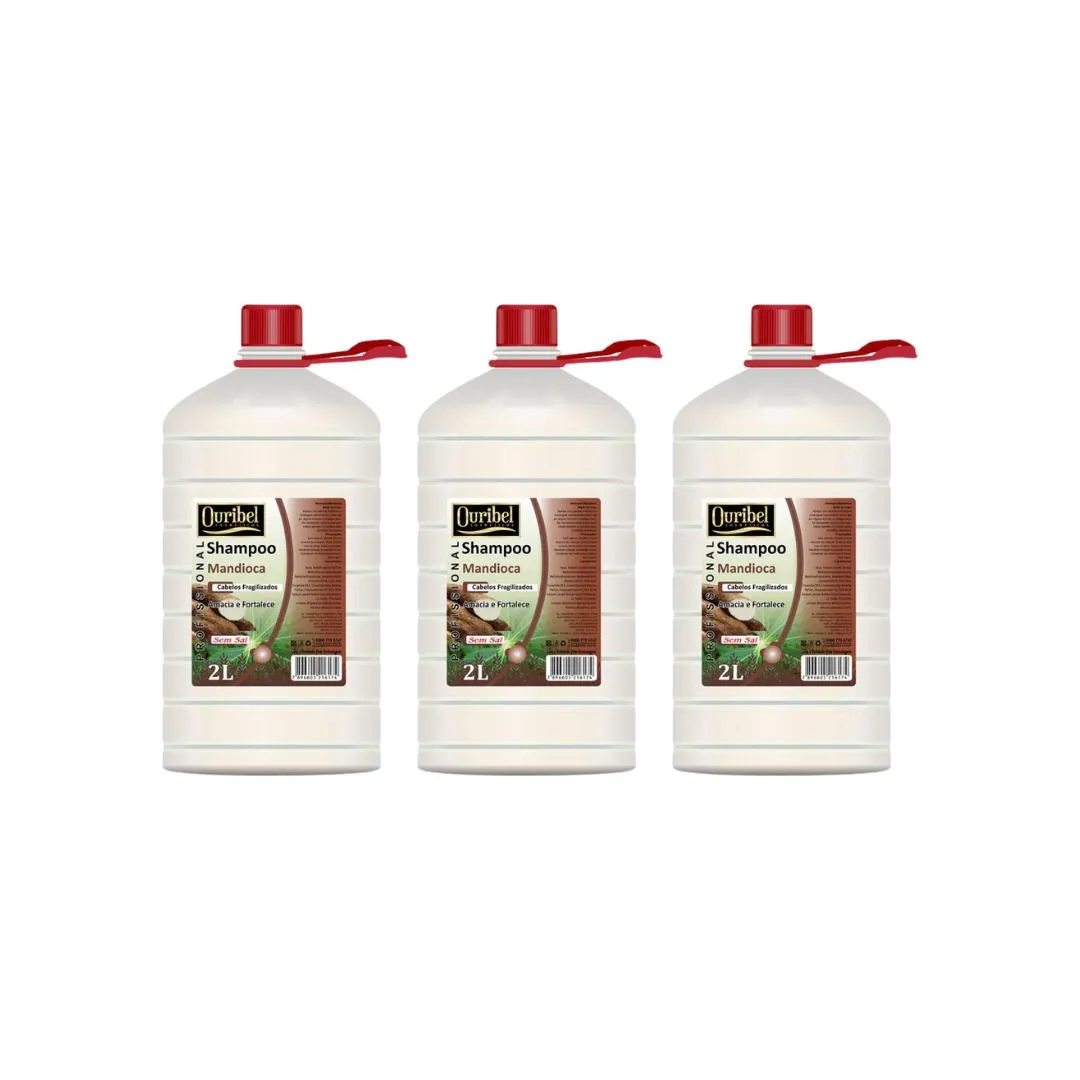 SHAMPOO OURIBEL 2000ML MANDIOCA - KIT C/3UN