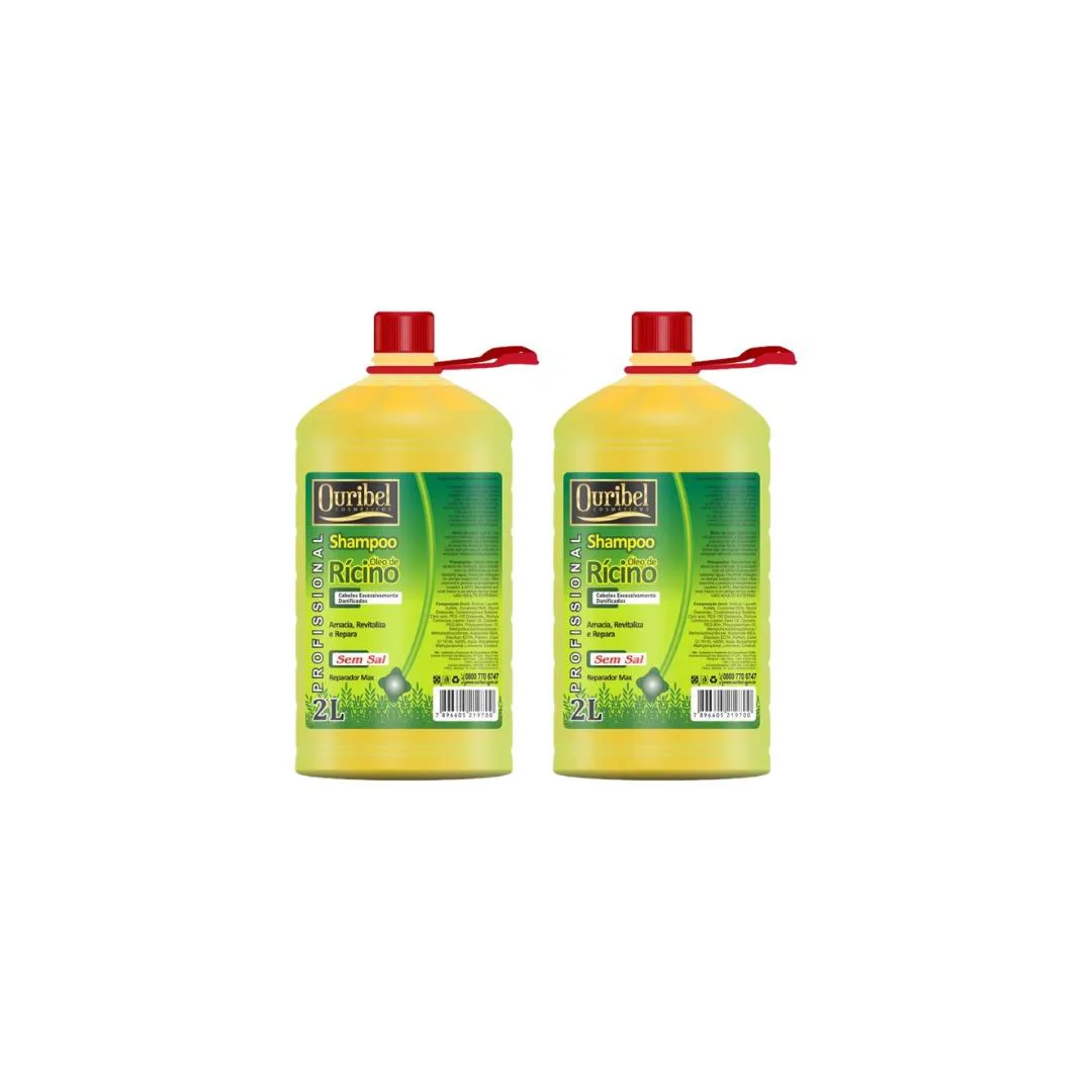 SHAMPOO OURIBEL 2000ML OLEO DE RICINO - KIT C/2UN