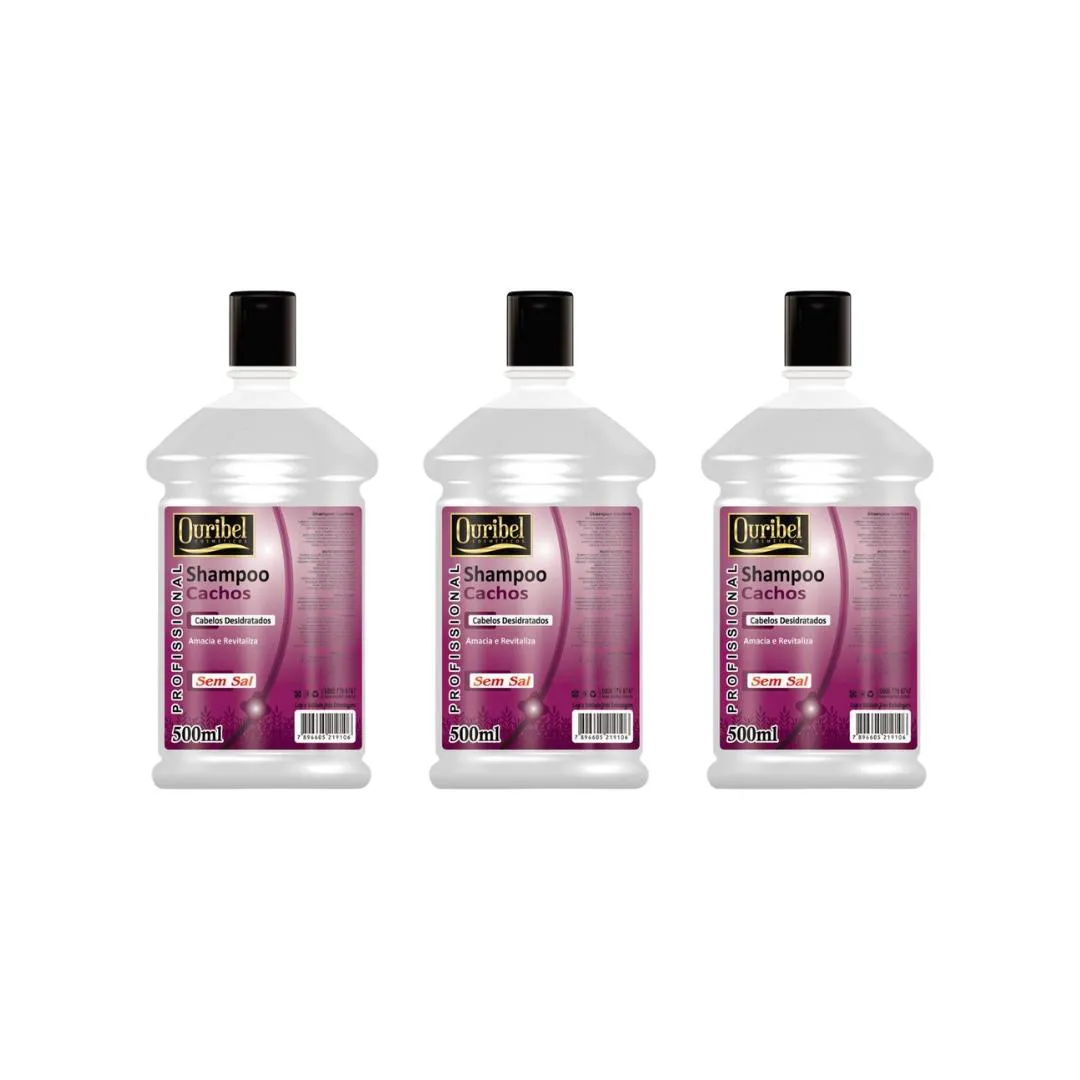 SHAMPOO OURIBEL CACHOS 500ML - KIT C/3UN