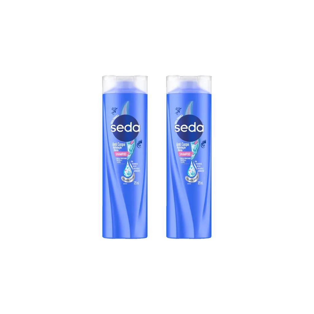 SHAMPOO SEDA 325ML ANTICASPA HIDRATANTE DIáRIO-KIT C/2UN