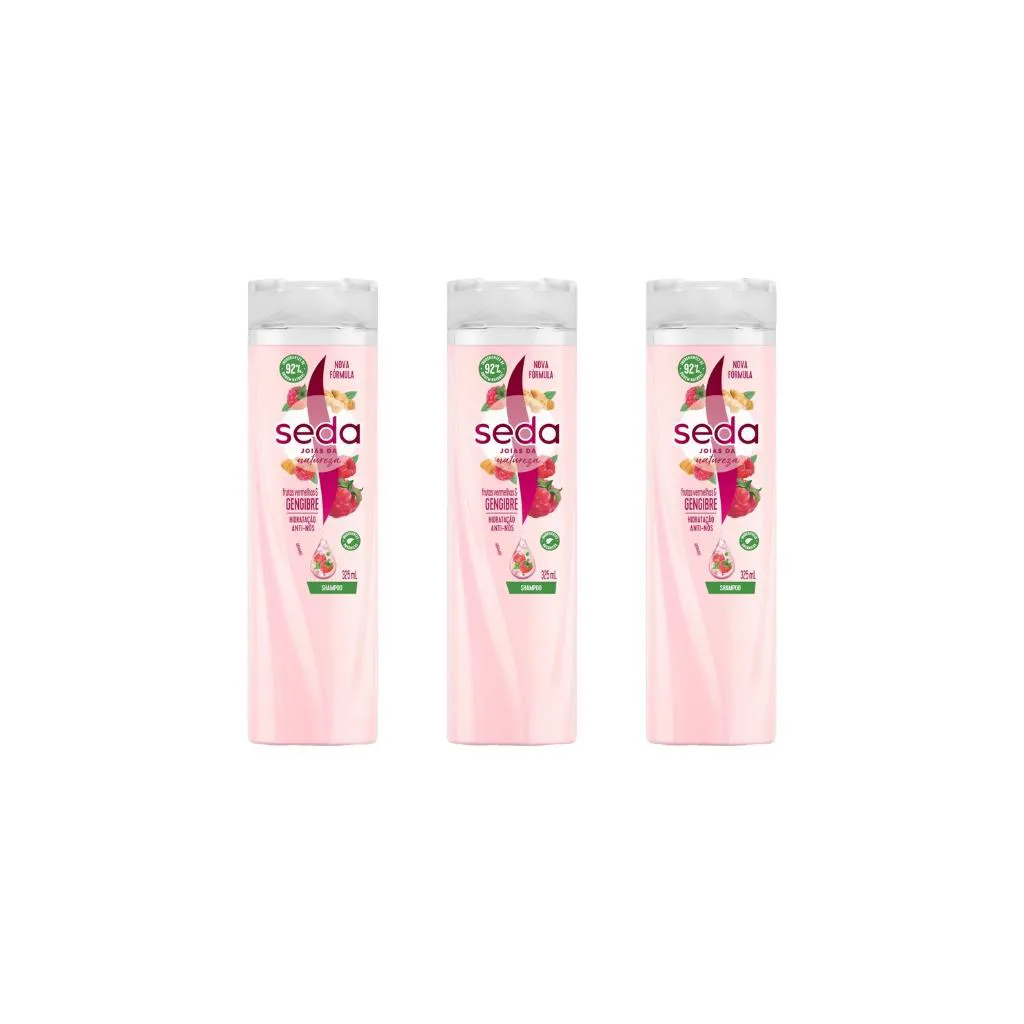 SHAMPOO SEDA 325ML FRUTAS VERMELHAS E GENGIBRE-KIT C/3UN
