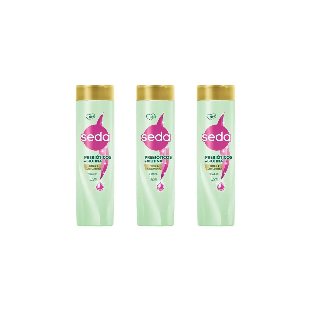 SHAMPOO SEDA 325ML PROBIOTICOS+BIOTINA-KIT C/3UN