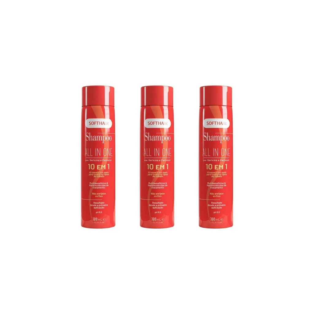 SHAMPOO SOFT HAIR 300ML ALL IN ONE-KIT C/3UN