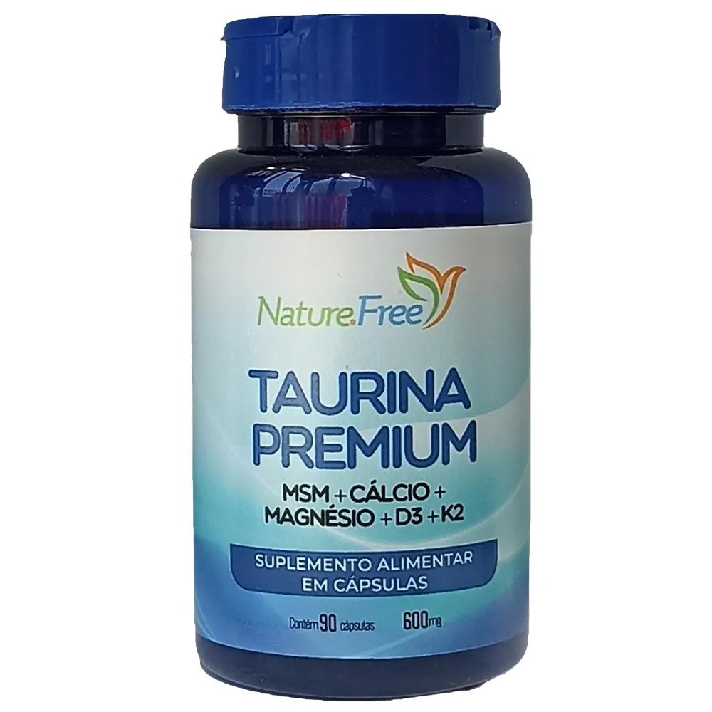 TAURINA PREMIUM (MSM + CáLCIO + MAGNéSIO + D3 + K2) 90 CáPSULAS 600MG