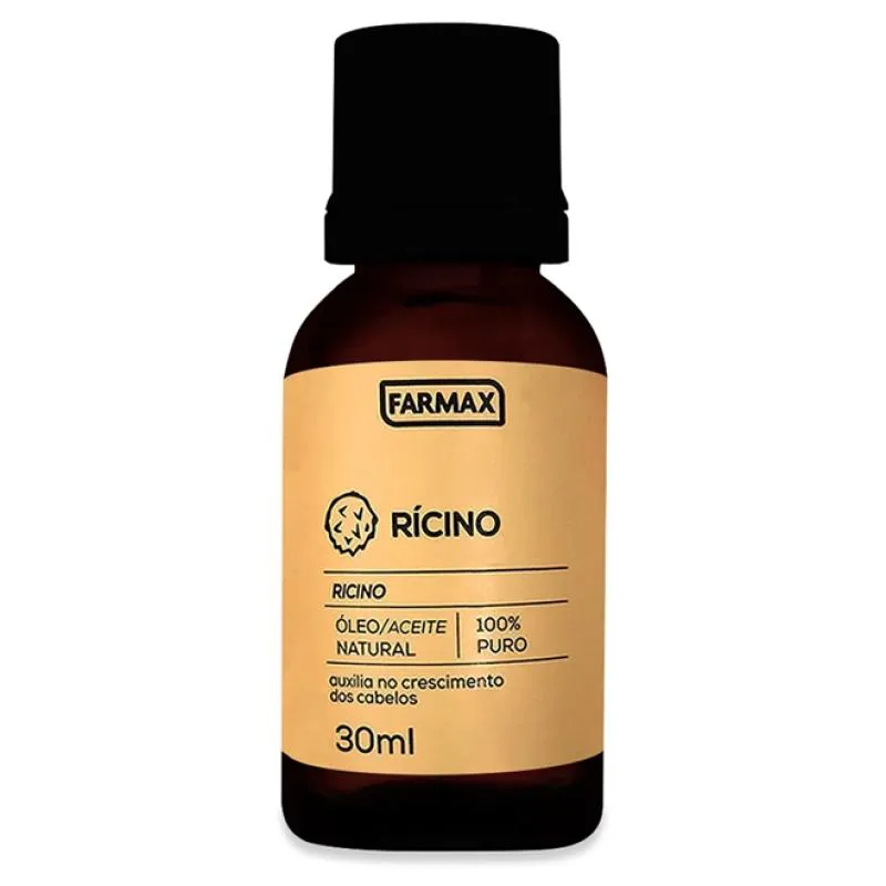ÓLéO DE RíCINO CAPILAR 100% PURO 30ML - FARMAX