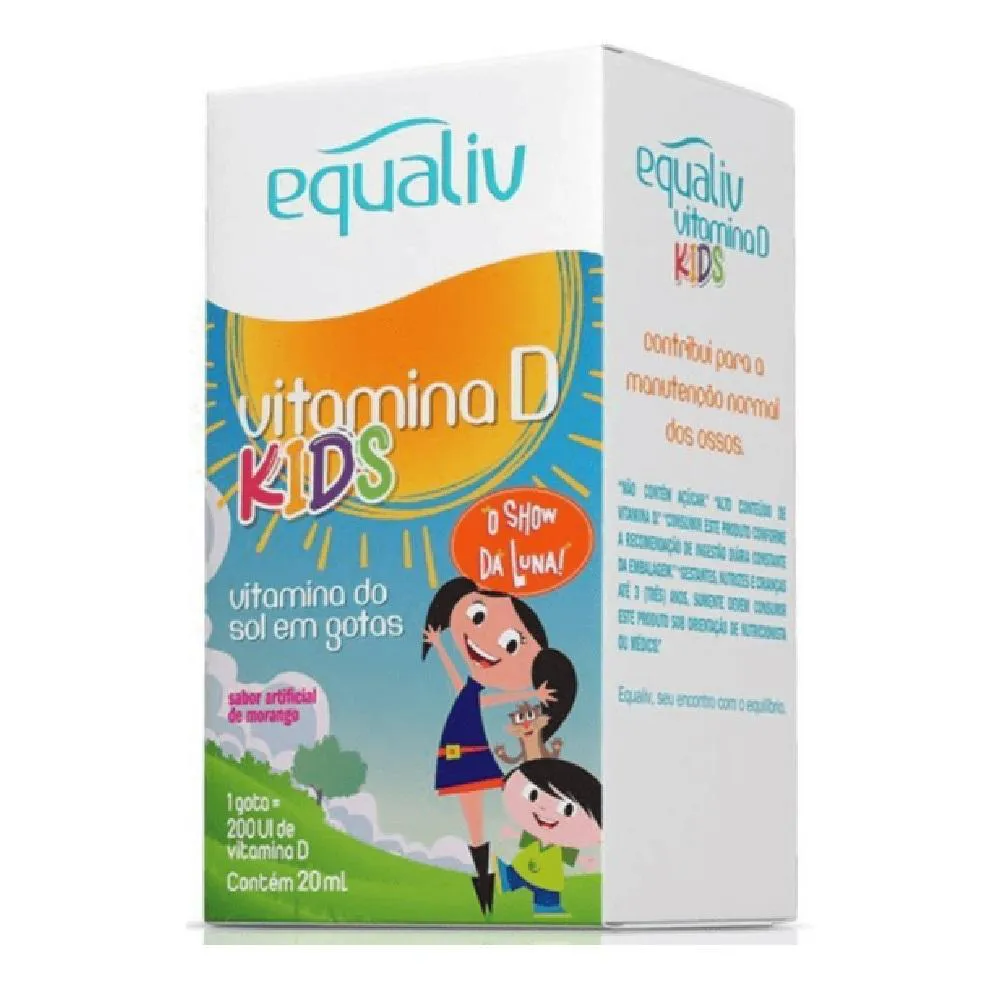 VITAMINA D KIDS INFANTIL 20ML GOTAS EQUALIV Morango