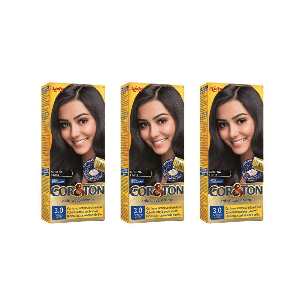 COLORAçAO COR&TON 3.0 CAST ESCURO 50G-KIT C/3