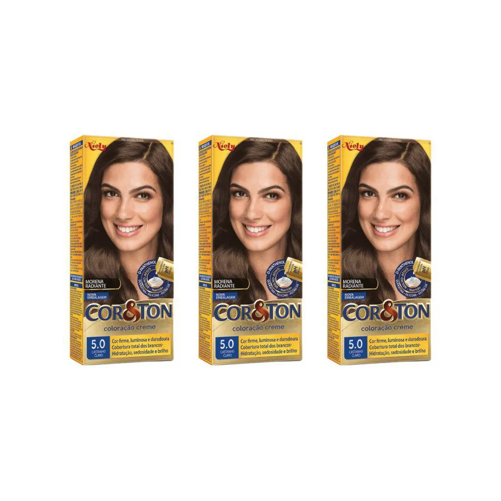 COLORAçAO COR&TON 5.0 CAST CLARO 50G-KIT C/3