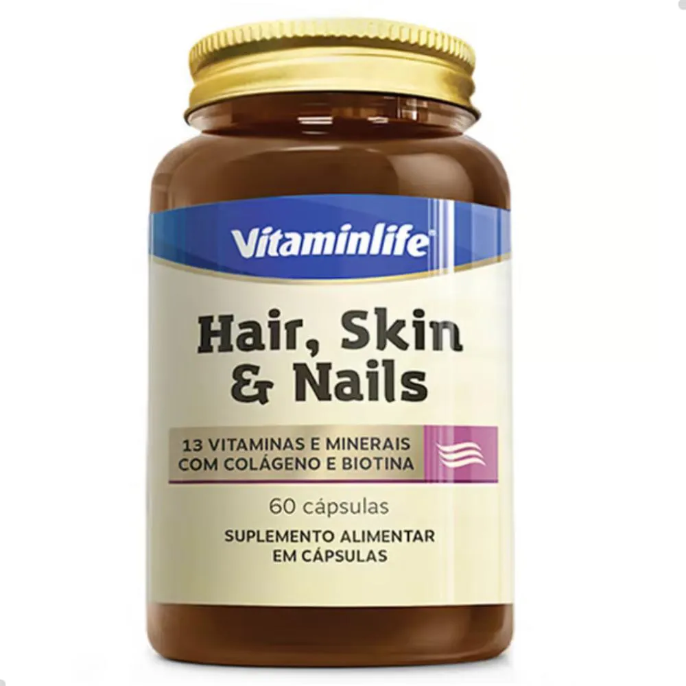 HAIR SKIN NAILS 60 CAPSULAS VITAMINLIFE Natural