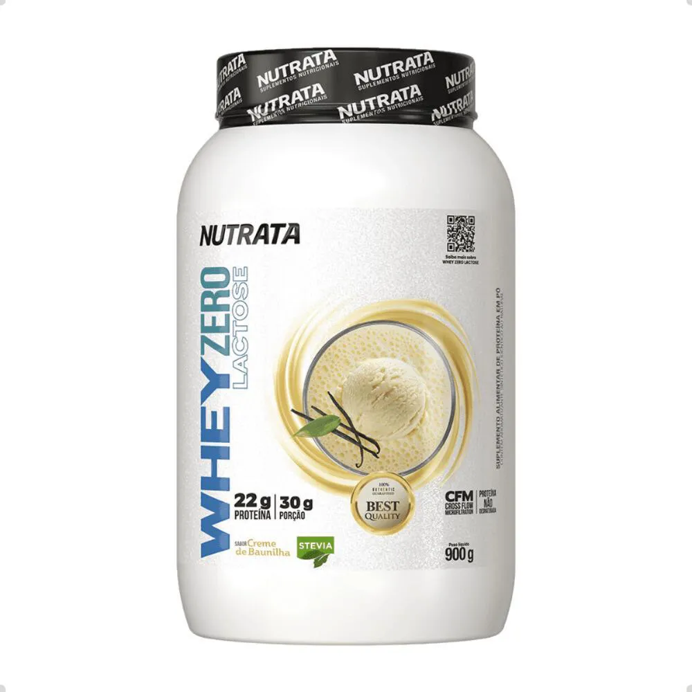 WHEY ZERO LACTOSE COM STEVIA BEST QUALITY CFM 900G NUTRATA Baunilha