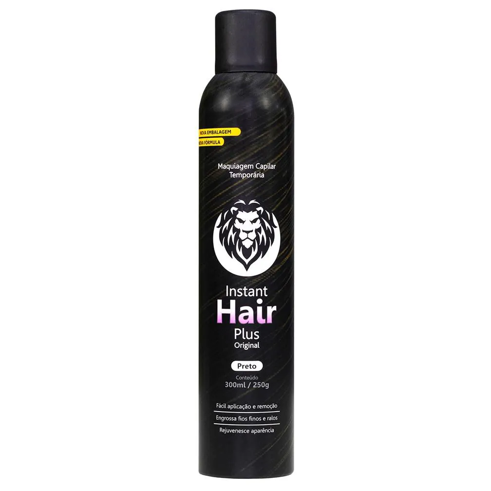 MAQUIAGEM PARA CALVíCIE INSTANT HAIR PLUS PRETO 300ML