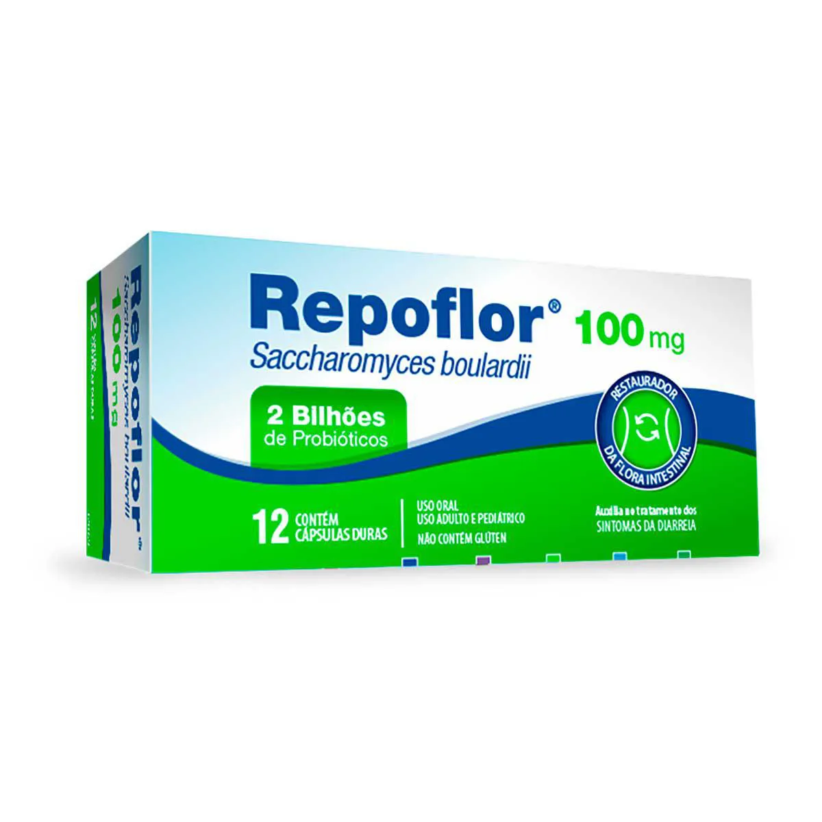 Repoflor 100mg com 12 Cápsulas | Droga Raia