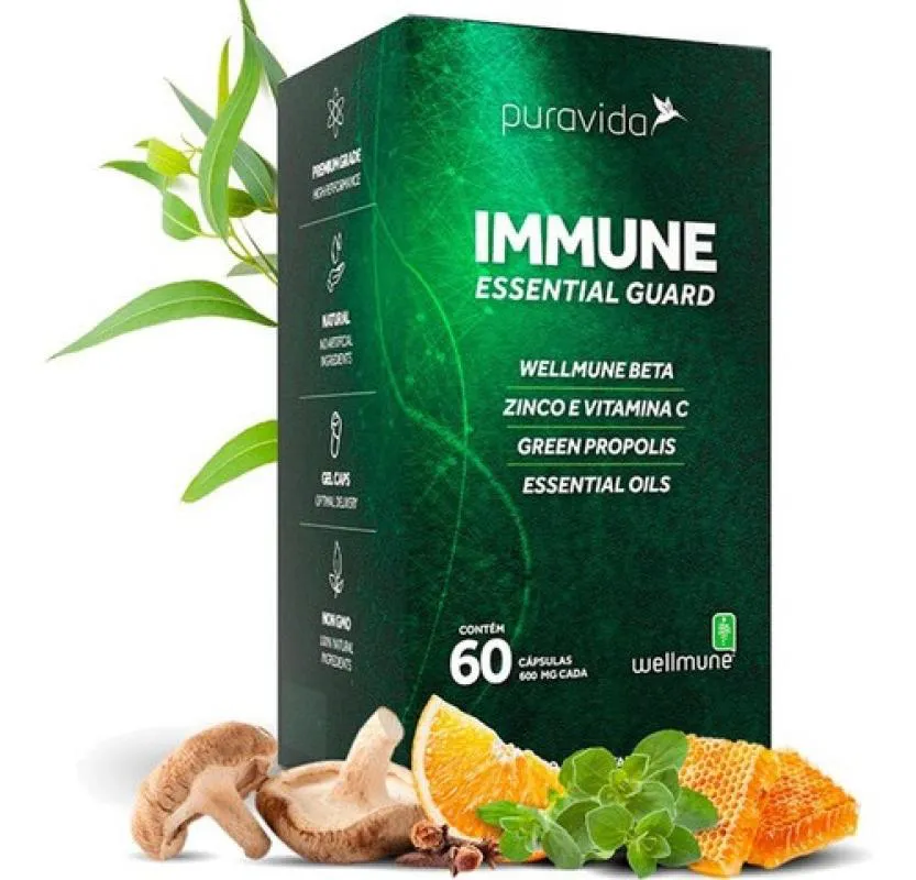 IMMUNE ESSENTIAL GUARD PURAVIDA, ZINCO VIT. C PRóPOLIS 60CPS