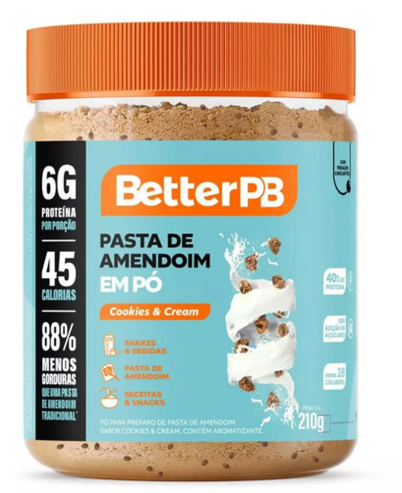 BETTER PB, PASTA DE AMENDOIM EM Pó, COOKIES E CREAM, 210G