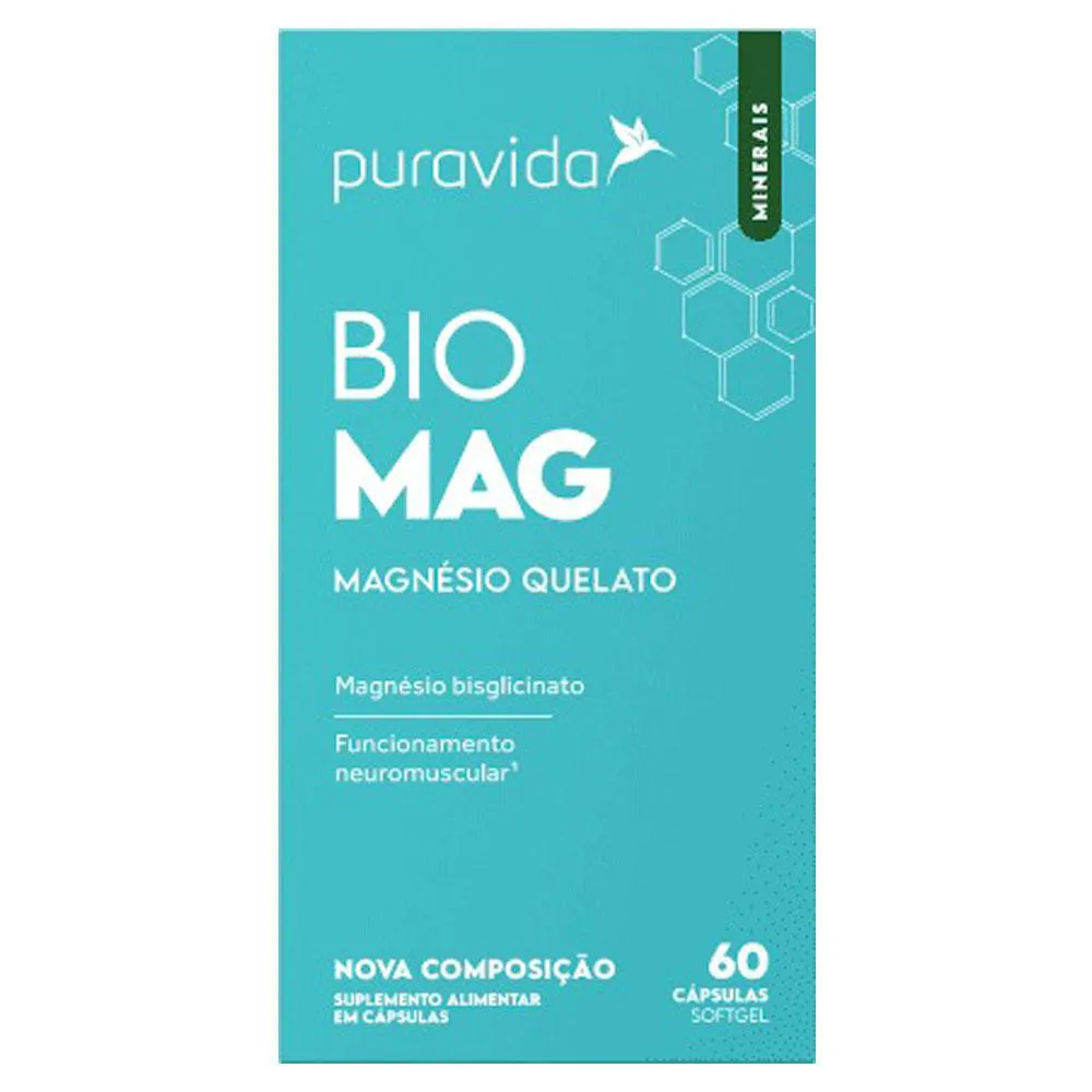BIO MAG MAGNéSIO QUELATO PURAVIDA 60 CAPS U Unica
