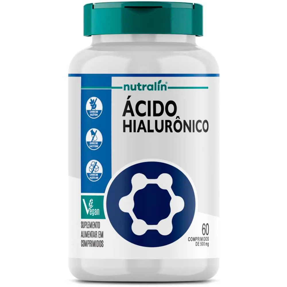ÁCIDO HIALURôNICO - 60 CAPSULAS - VEGAN - NUTRALIN