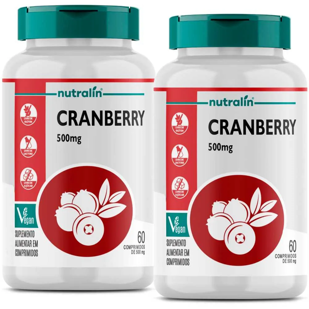 KIT 2X CRANBERRY PURO - 60 CAPSULAS CADA - VEGAN - NUTRALIN