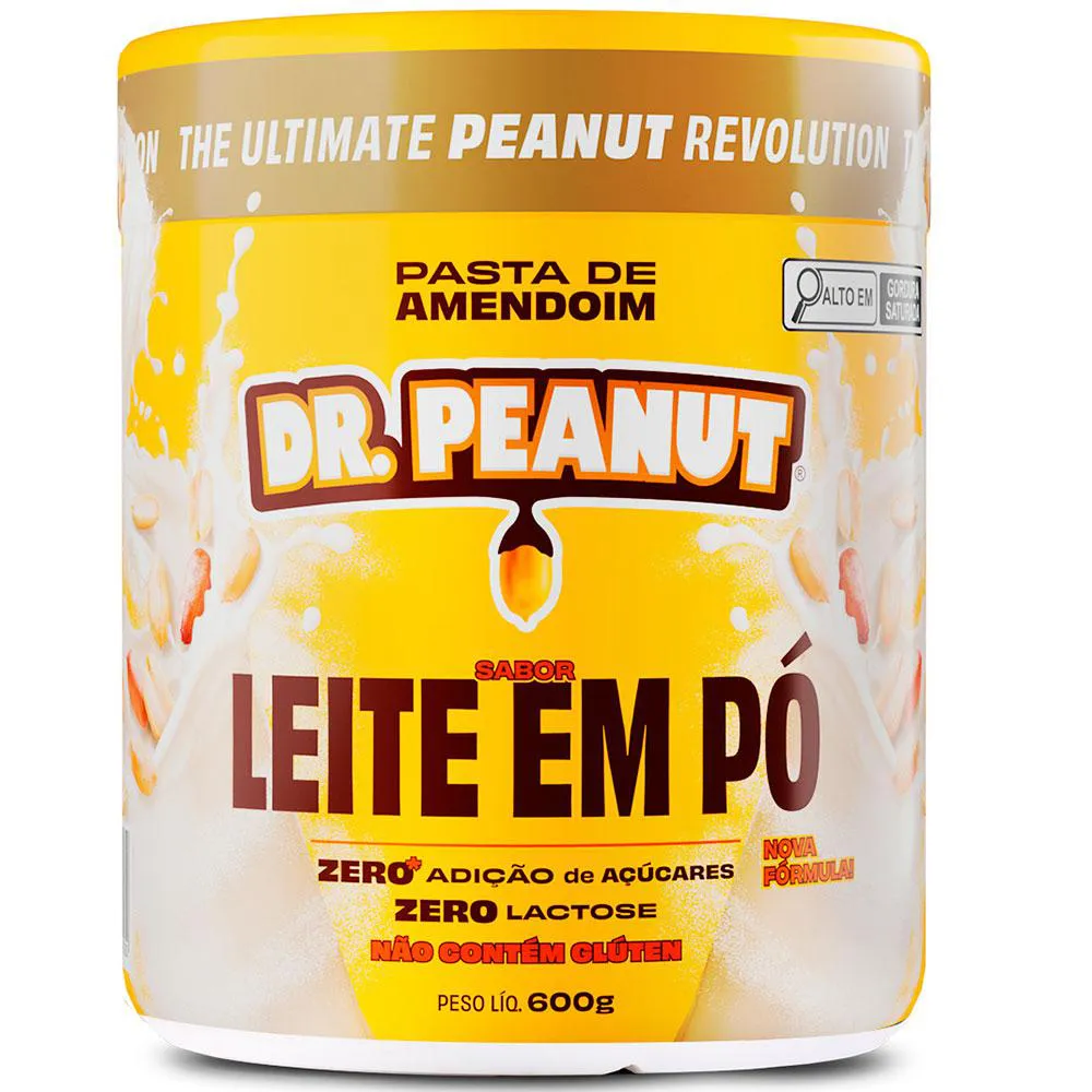 PASTA DE AMENDOIM COM WHEY PROTEIN - ZERO LACTOSE - (600G) - DR PEANUT OFICIAL Leite EM PÓ