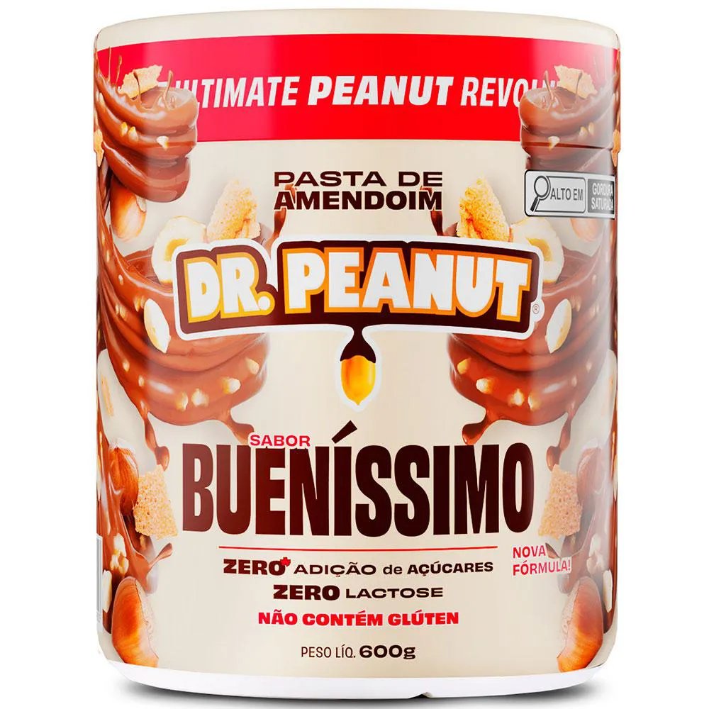 PASTA DE AMENDOIM COM WHEY PROTEIN - ZERO LACTOSE - (600G) - DR PEANUT OFICIAL Bueníssimo