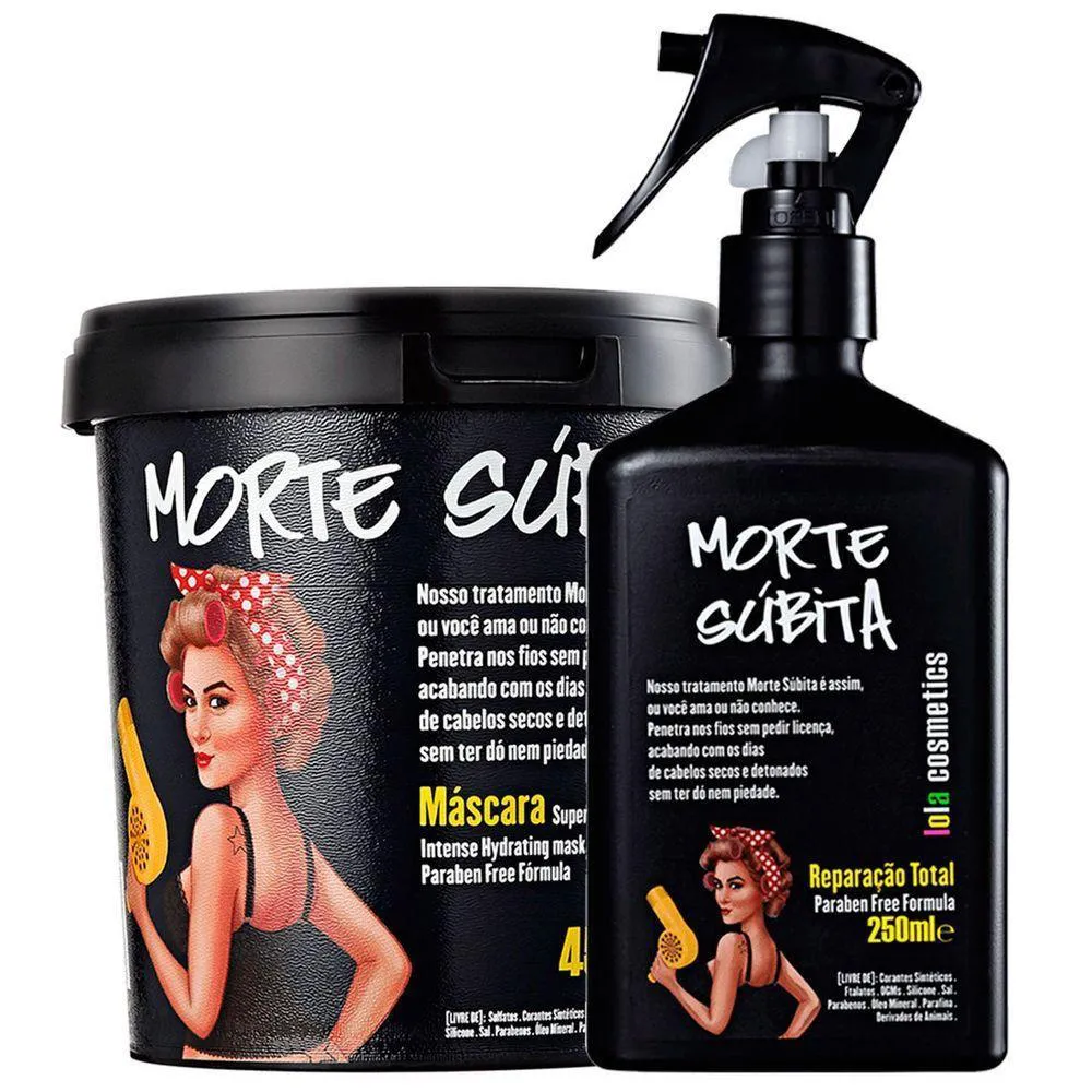 KIT MORTE SúBITA SPRAY TRATAMENTO CAPILAR + MáSCARA DE HIDRATAçãO LOLA COSMETICS