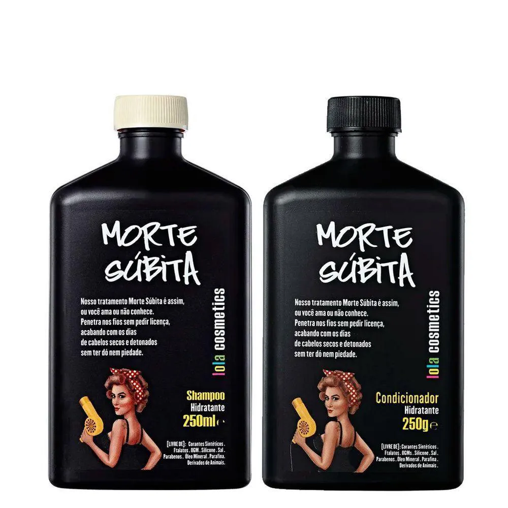 KIT SHAMPOO E CONDICIONADOR HIDRATANTE LOLA COSMETICS MORTE SúBITA 250ML