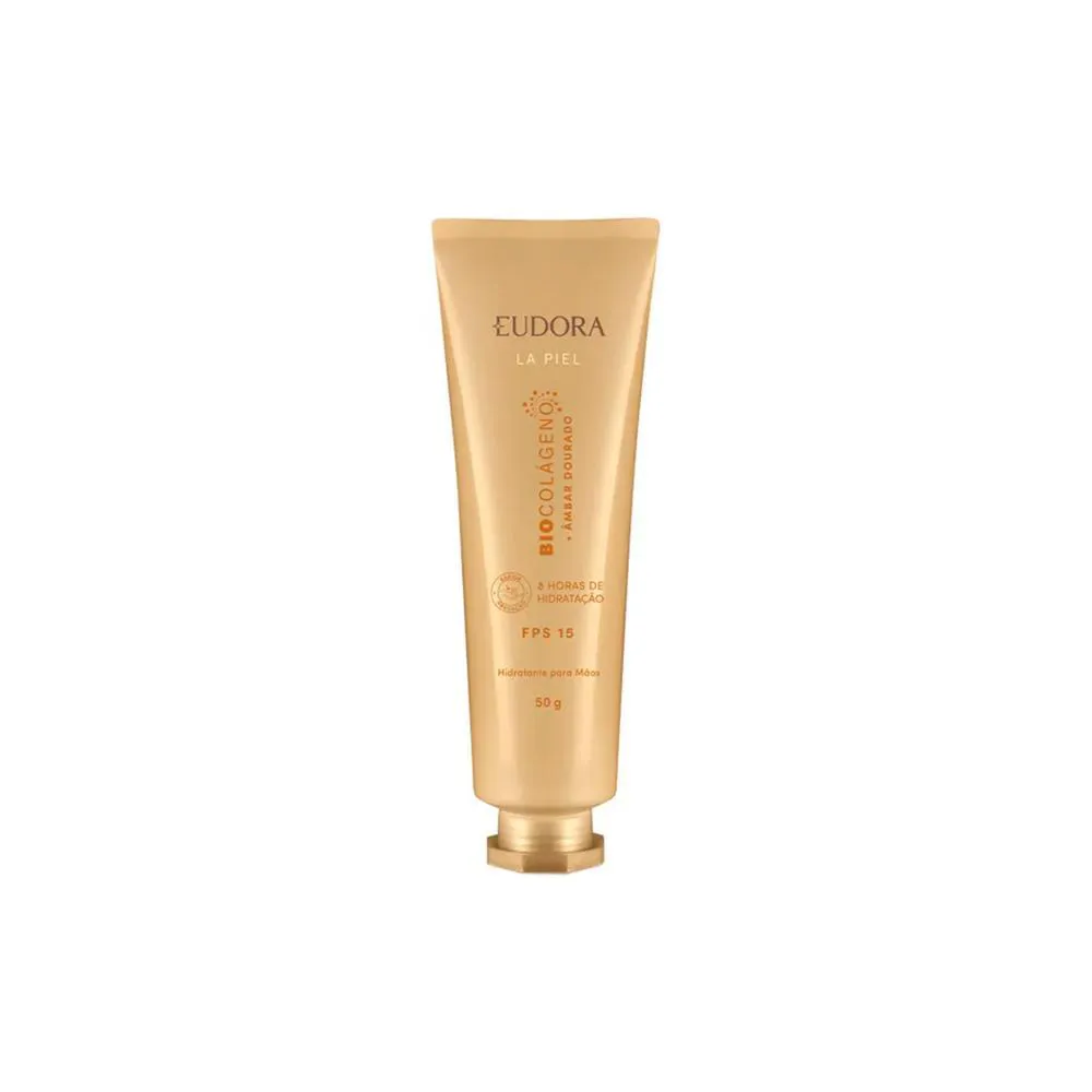 EUDORA LA PEIL BIOCOLáGENO + ÂMBAR DOURADO FPS15 CREME HIDRATANTE PARA AS MãOS 50G