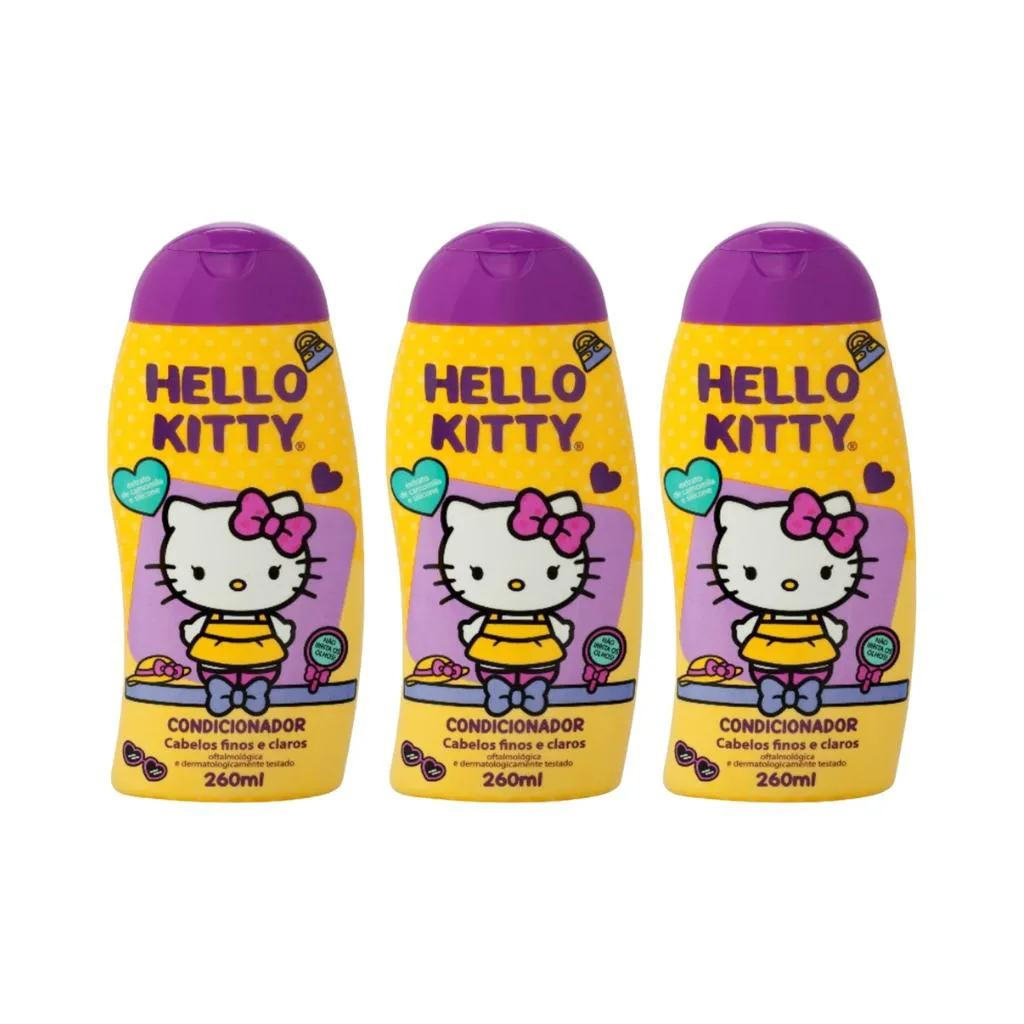 CONDICIONADOR CIA DA NATUREZA HELLO KITTY CLAROS 260ML - 3UN