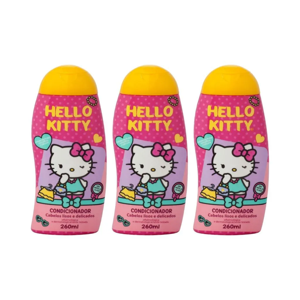 CONDICIONADOR CIA DA NATUREZA HELLO KITTY LISOS 260ML - 3UN