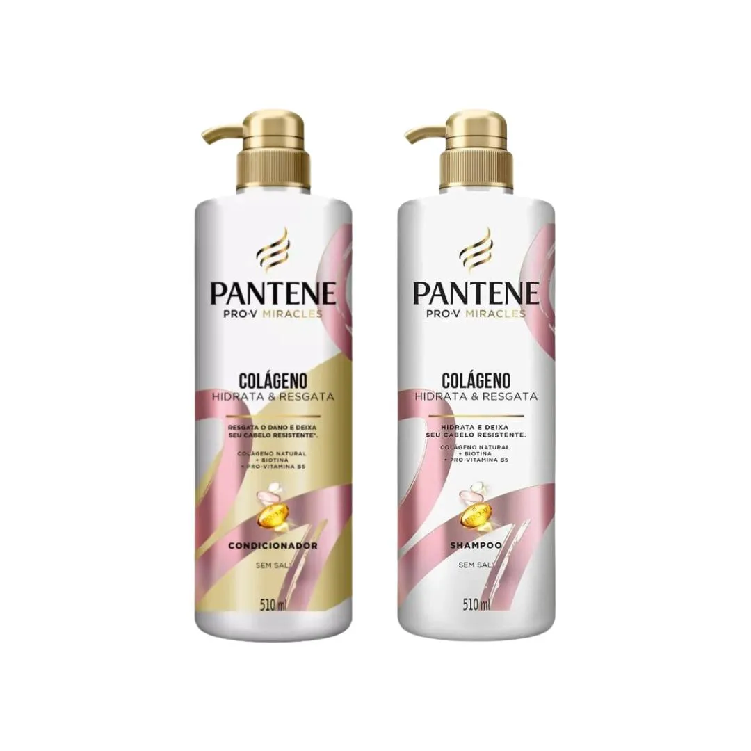 CONDICIONADOR PANTENE 510ML + SHAMPOO 510ML PUMP COLAGENO