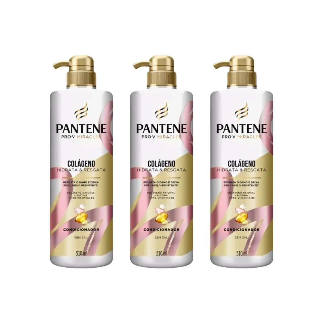 CONDICIONADOR PANTENE 510ML PUMP COLAGENO - KIT C/3UN