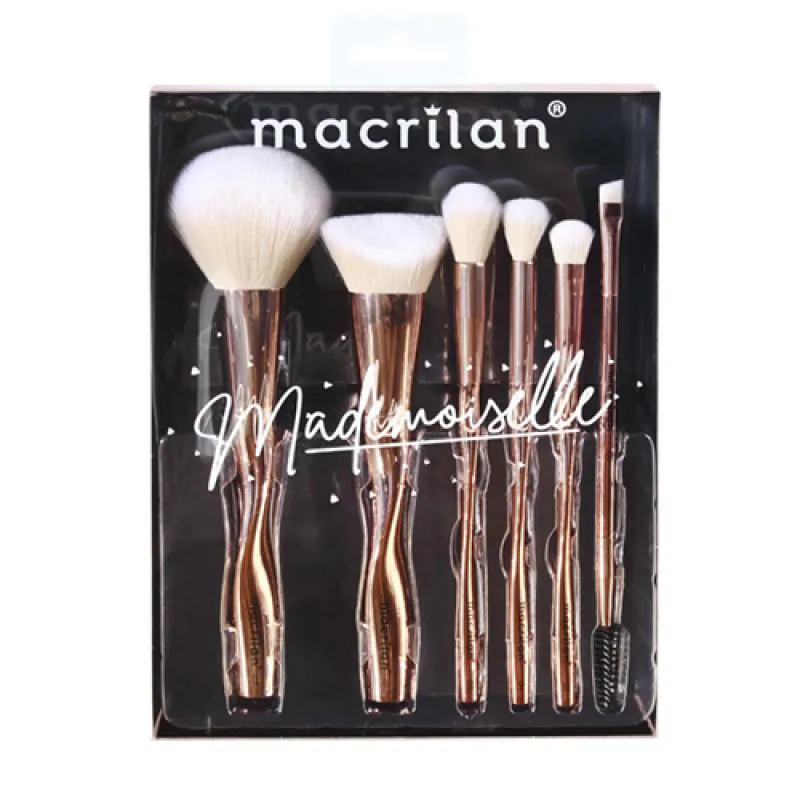 KIT MADEMOISELLE 6 PINCéIS PARA MAQUIAGEM ED004 - MACRILAN Rosa