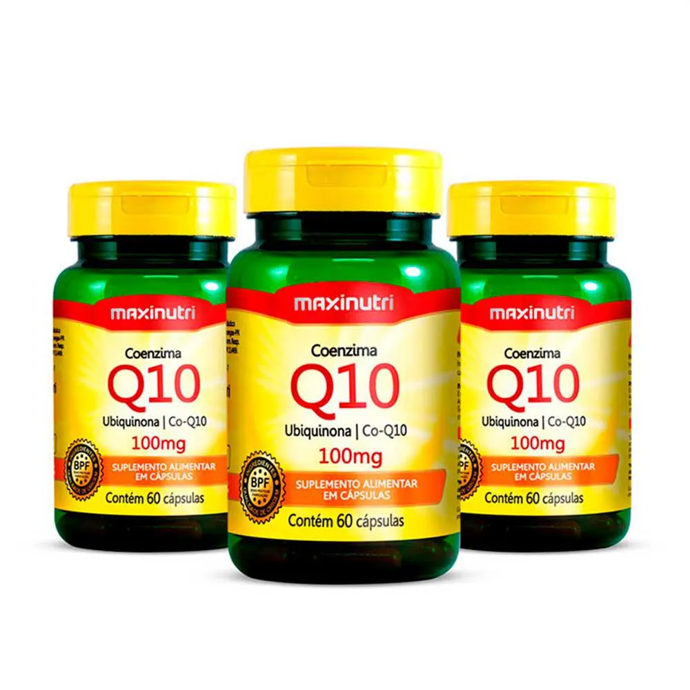 KIT 03 COENZIMA Q10 100MG MAXINUTRI COM 60 CAPSULAS