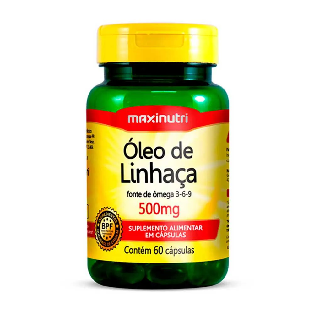 ÓLEO DE LINHACA 500 MG MAXINUTRI 60 CAPSULAS