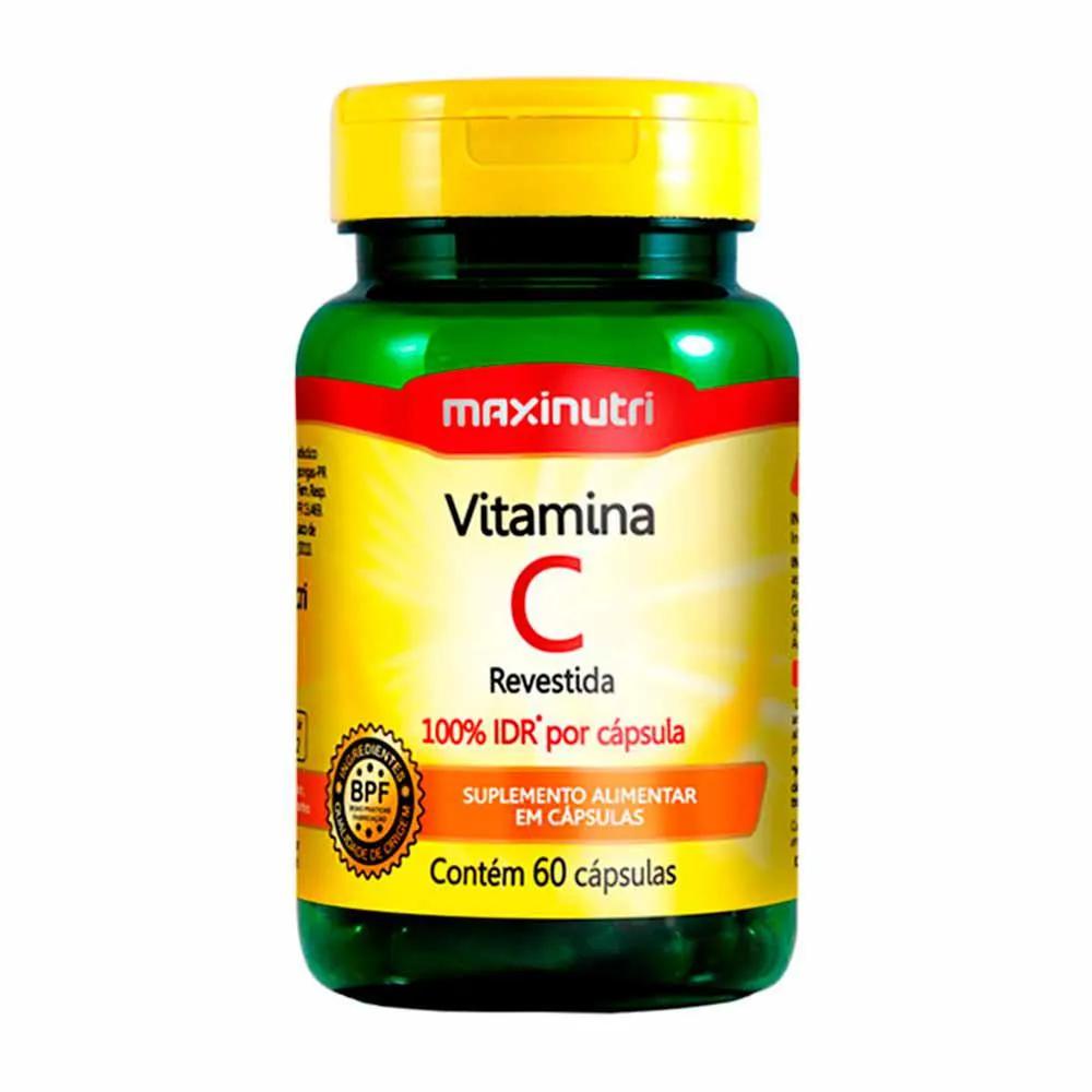 VITAMINAS C REVESTIDA 100% IDR MAXINUTRI 60 CAPSULAS