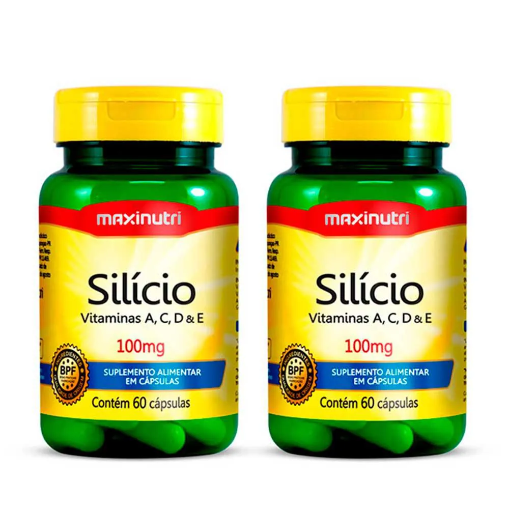 KIT 02 SILíCIO VITAMINAS ACDE MAXINUTRI 60 CAPSULAS