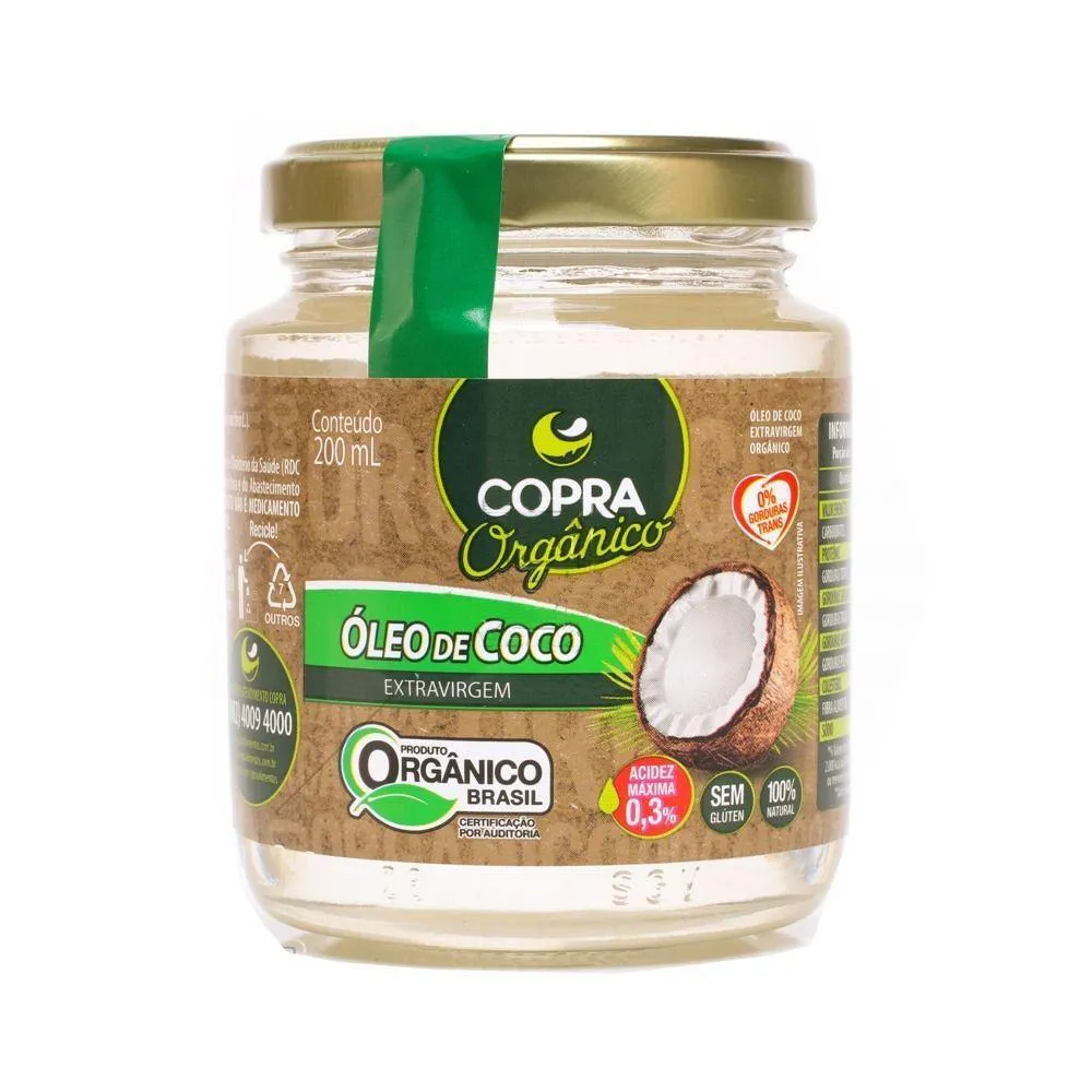 ÓLEO DE COCO EXTRAVIRGEM ORGâNICO COPRA 200ML
